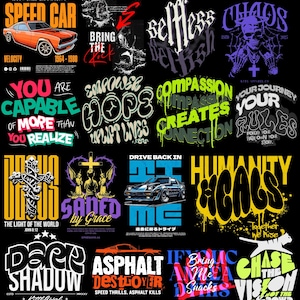 Over 110 Creative and Motivational PNG Designs for Streetwear T-Shirts – Transparent Backgrounds for Effortless Style