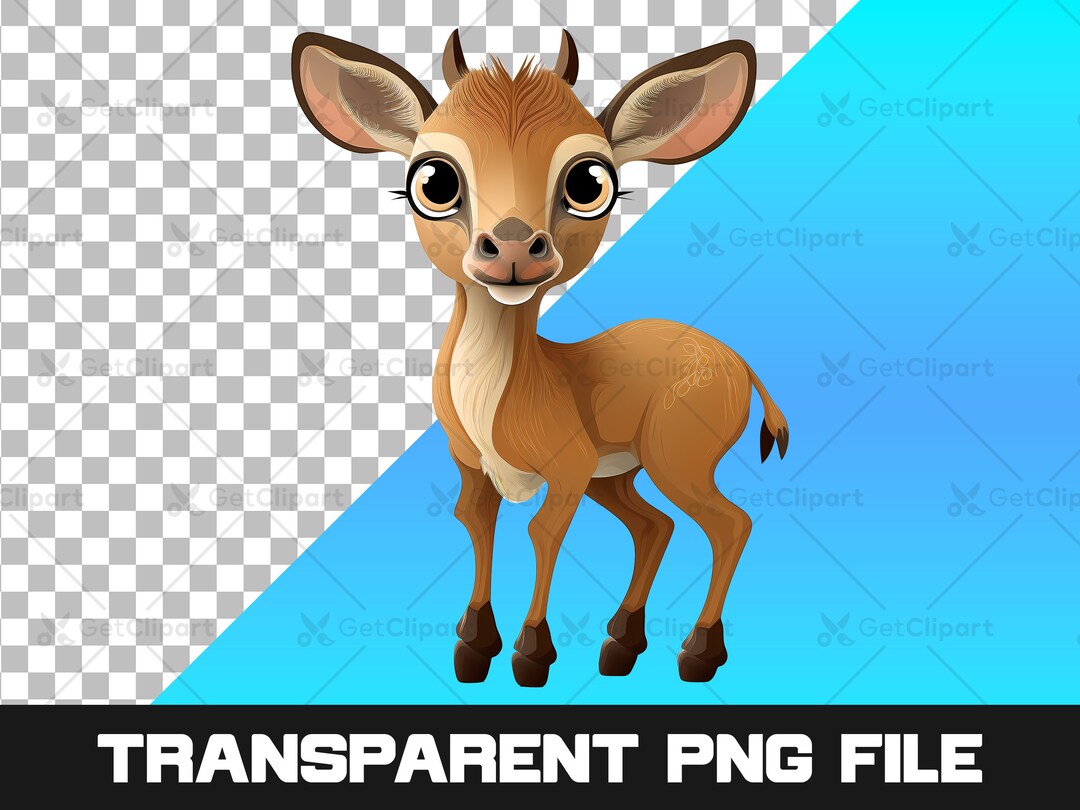 Baby Antelope Clipart Cute Animals PNG Safari Nursery Wall - Etsy