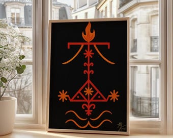 Spiritual Painting – Vèvè Ogou Feray, Strength and Protection