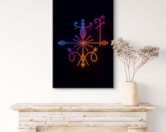 Spiritual Painting – Vèvè Avadra Legba, Guardian of the Invisible Worlds