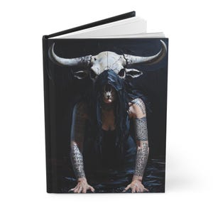 Horned Skull Ritualist Hardcover Journal | Dark Occult Gothic Notebook