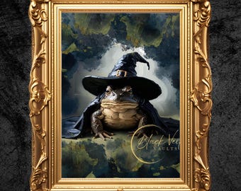 Witchy Toad | Halloween | Oil Paint | Moody Art Print