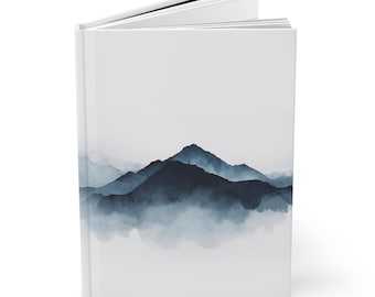 Ink Wash Mountain Landscape Hardcover Journal | Matte Notebook