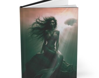 Sunlit Mermaid Hardcover Journal | Matte Mermaid Notebook, Ocean Fantasy