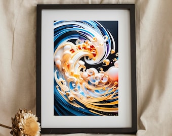 Abstrakcyjna sztuka fal oceanicznych: wystrój domu w stylu nadmorskim