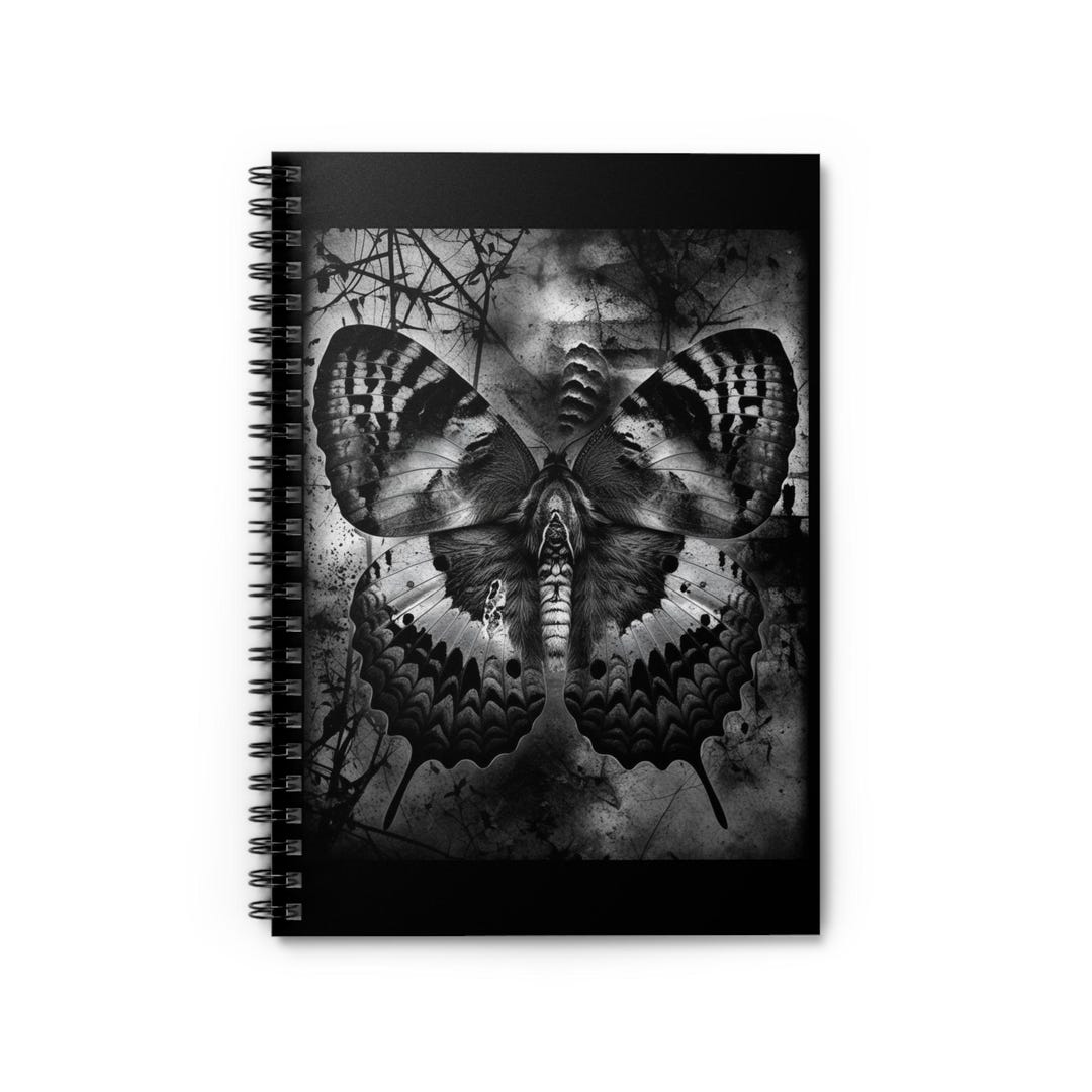 Butterfly Art Spiral Notebook - Aesthetic Journal for Creatives, Unique ...