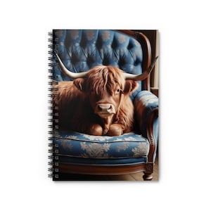 Highland Kuh Spiralblock | Niedliches Tier Journal, Geschenk für Kuh Liebhaber, Ästhetik Studie Notizbuch, niedliches Briefpapier