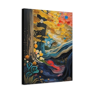 Toile d&#39;art paysage d&#39;automne, décoration murale d&#39;arbre colorée, décoration d&#39;intérieur inspirée de la nature, cadeau pour les amoureux de la nature, impression d&#39;art automne