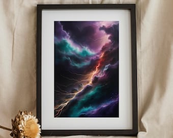 Art éclair galaxie : décoration murale énergie cosmique