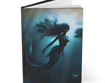 Mermaid Silhouette Hardcover Journal | Underwater Fantasy Notebook
