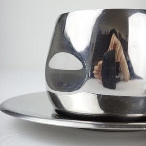 Vintage AMC Espresso Set: Italian Modernist Stainless Steel, 1970s/80s