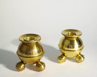 Vintage Swedish Brass Candlesticks, A. Heinbrandt Stockholm, 20th Century