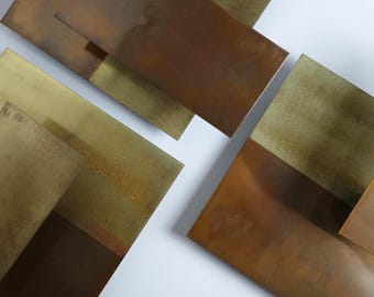Vintage Brass Wall Candle Holder Set of 3 – Geometric Brutalist Design, 1970s