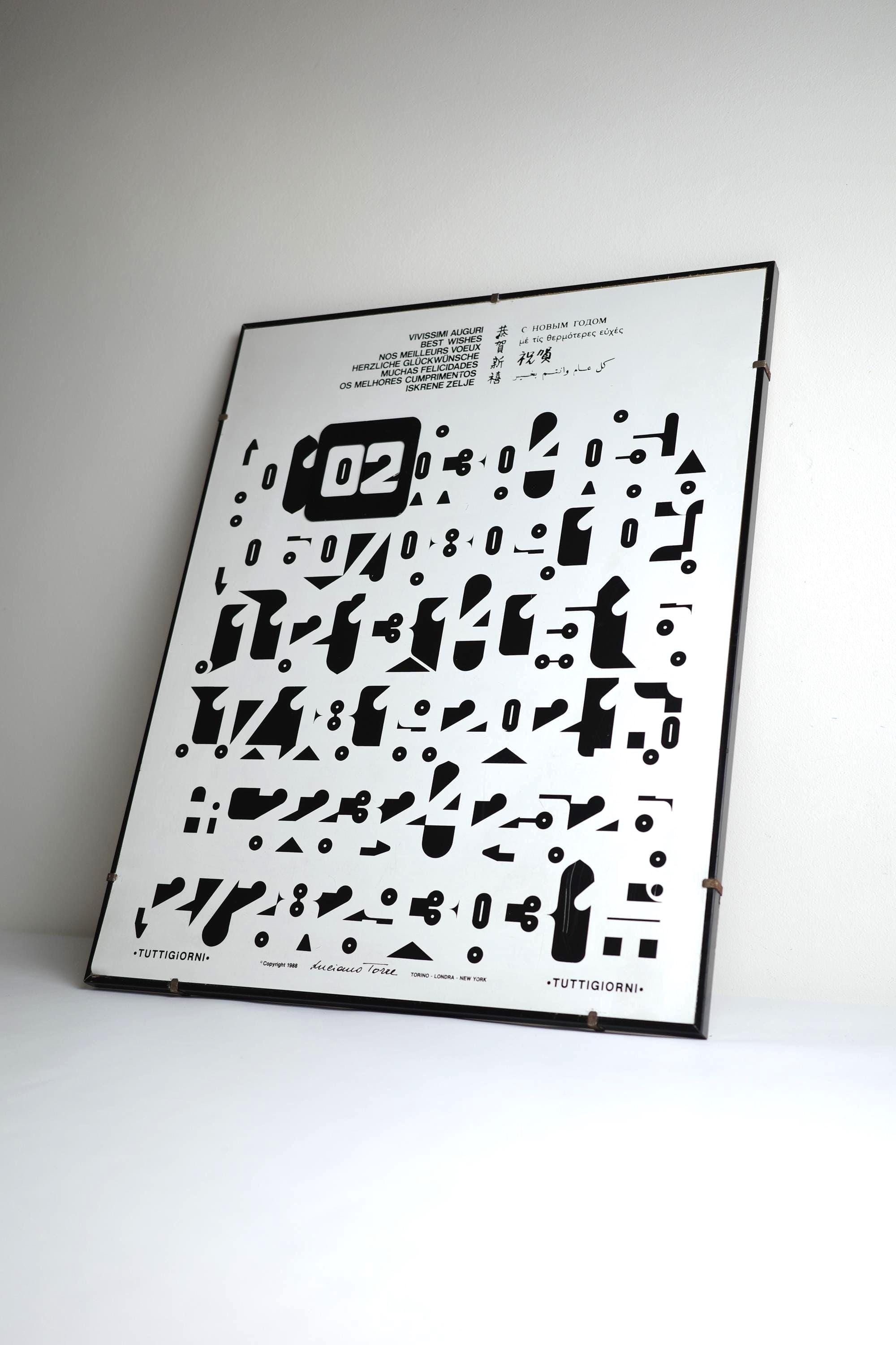 Luciano Torre “tuttigiorni” 1988 Wall Calendar – Magnetic Graphic