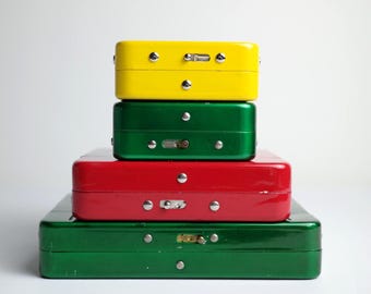 Vintage Resisto Metal Storage Boxes from Italy – 1970s Colorful Filing & Organizer Sets