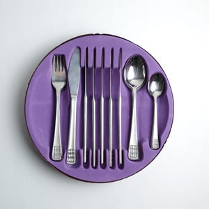 Vintage 1960s Briefanker Solingen 6-Person Stainless Steel Flatware Set - German Mid-Century Cutlery
