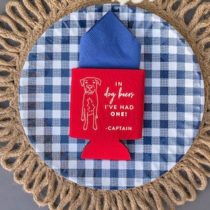 Benutzerdefinierte Illustration Ihres Haustieres, Haustierporträt-Hochzeits-Gastgeschenk, personalisierter Hochzeits-Dosenkühler, in Hundejahren habe ich nur eins gehabt, D471