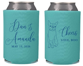 Pet Portrait Wedding Favor, Pet Sketch, Wedding Can Cooler, Beverage Holder, PD1 Chick Design Boutique