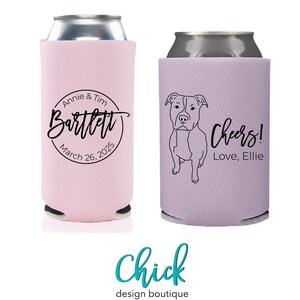 Slim & Standard Hochzeitspaket, Illustrate Your Pet, Pet Portrait Hochzeitsbevorzugung, Hochzeit Dosenkühler, D471 Chick Design Boutique