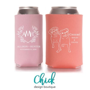 Slim & Standard Hochzeitspaket, Illustrate Your Pet, Pet Portrait Hochzeitsbevorzugung, Hochzeit Dosenkühler, D471 Chick Design Boutique
