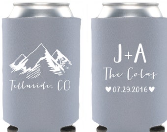 Mountain Destination Cooler Favors Wedding Party Gifts Wedding Anniversary Party Gifts Custom Beverage Can Cooler 3D145