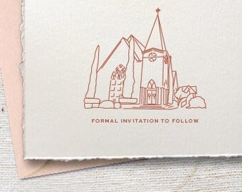 St Francis Church, Point Clear, AL Venue Illustration | Wedding Invitation Sketch | Hand Drawn Line Art | DIGITAL DOWNLOAD