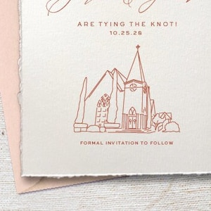 St Francis Church, Point Clear, AL Veranstaltungsort Illustration | Hochzeitseinladung Skizze | Handgezeichnete Linie Kunst | DIGITALER DOWNLOAD