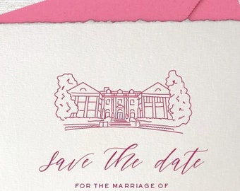 The Duke Mansion, NC Venue Illustration | Wedding Invitation Sketch | Hand Drawn Line Art | DIGITAL DOWNLOAD