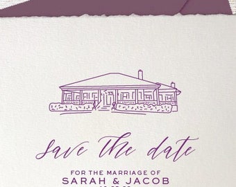 Orion Hill, TN Venue Illustration | Wedding Invitation Sketch | Hand Drawn Line Art | DIGITAL DOWNLOAD
