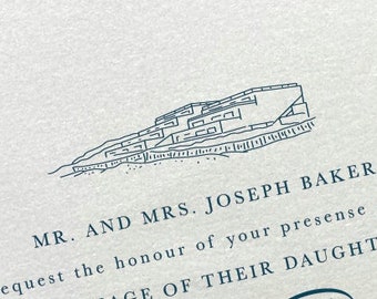 The End Montauk Resort, NY Venue Illustration | Wedding Invitation Sketch | Hand Drawn Line Art | DIGITAL DOWNLOAD