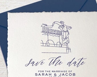 Hotel Drover, TX Venue Illustration | Wedding Invitation Sketch | Hand Drawn Line Art | DIGITAL DOWNLOAD