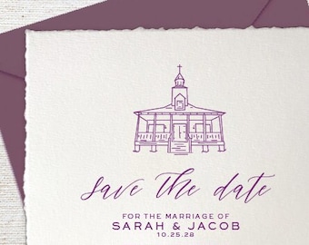 Vermilionville Historic Village, LA Venue Illustration | Wedding Invitation Sketch | Hand Drawn Line Art | DIGITAL DOWNLOAD