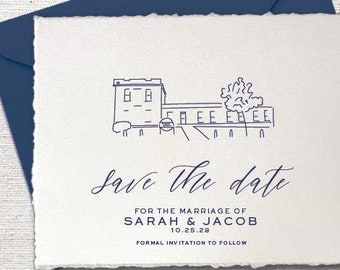 The Filter Building, TX Venue Illustration | Wedding Invitation Sketch | Hand Drawn Line Art | DIGITAL DOWNLOAD