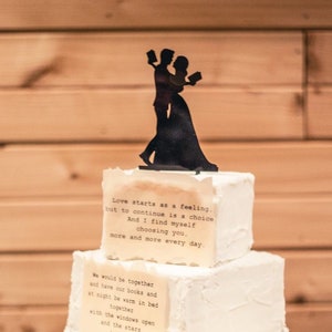 Couple Reading Book Lovers Literary Wedding Bride and Groom Wedding Acrylic Wedding Cake Topper