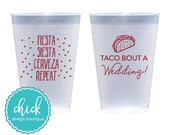 Taco Bout a Wedding Fiesta 12 oz Frosted Cup Wedding Favors Fun Wedding Party Gifts Wedding Anniversary Party Gift Custom Beverage D400c