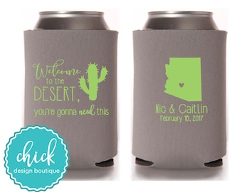 Welcome to the Desert & Cactus Custom Can Cooler Personalized Wedding Favor Party Gift Anniversary Favor Engagement Favor 3D397