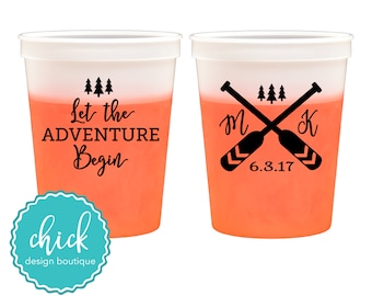 Let the Adventure Begin 16 oz Color Change Cup Wedding Favors Fun Wedding Party Gifts Wedding Anniversary Party Gifts Custom Beverage D389