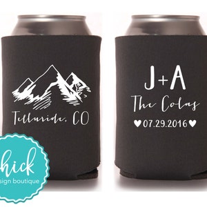 Mountain Destination Cooler Favors Wedding Party Gifts Wedding Anniversary Party Gifts Custom Beverage Can Cooler 3D145