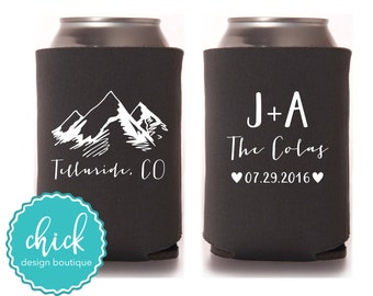 Mountain Destination Cooler Favors Wedding Party Gifts Wedding Anniversary Party Gifts Custom Beverage Can Cooler 3D145