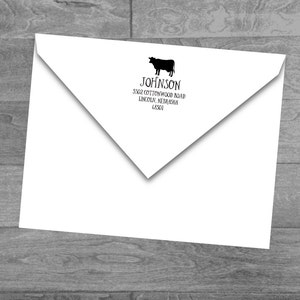 Koe aangepaste hout gemonteerd of zelf inkten retour adres stempel vierkant