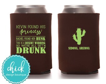 Personalized Desert Wedding Can Cooler Favor D324