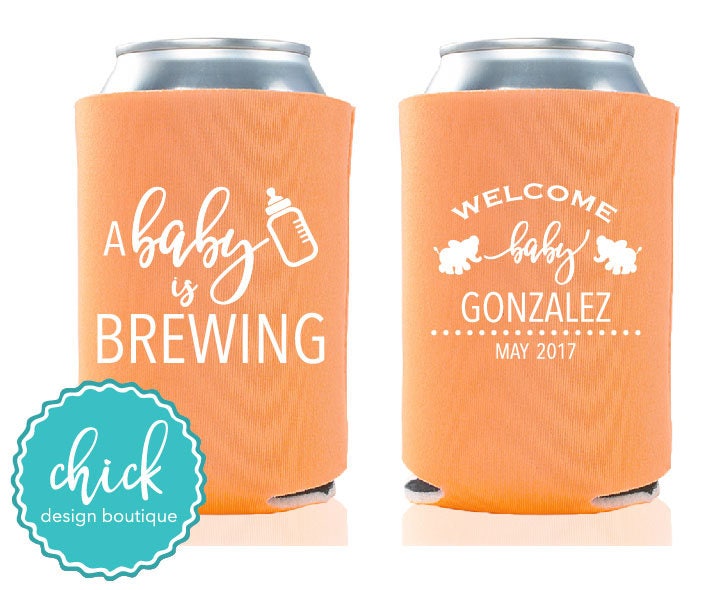 A Baby is Brewing Baby Shower Custom Can Cooler Etsy