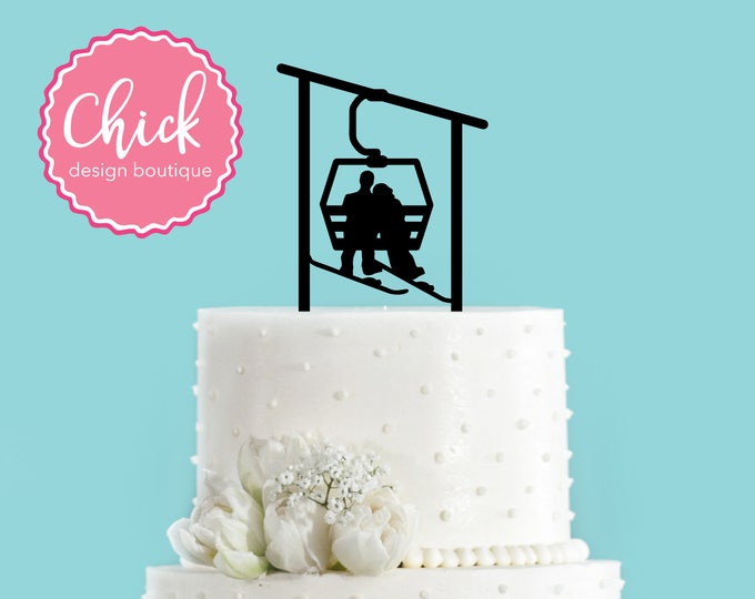 Winter Snowboarding Ski Lift Gondola Couple Bride and Groom Winter