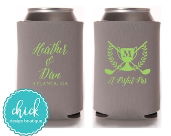 A Perfect Par Golf Can Cooler Wedding Favors Fun Wedding Party Gifts Wedding Anniversary Party Gifts Custom Beverage Can Cooler 2D273