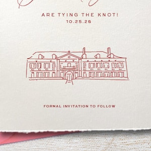 Ilustración del antiguo convento de las Ursulinas, Nueva Orleans, LA / Boceto de invitación de boda / Arte lineal dibujado a mano / DESCARGA DIGITAL