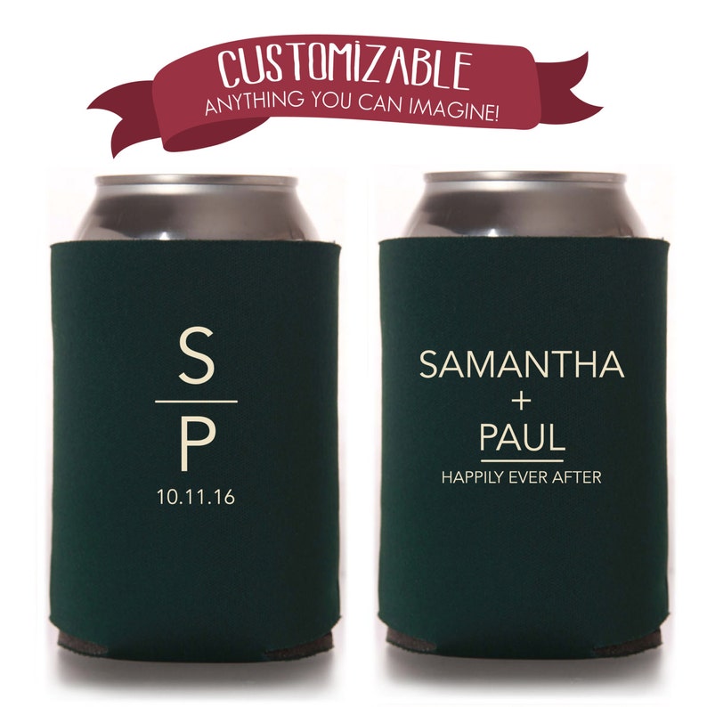 cheap wholesale online Modern Block Initials Can Cooler