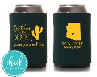Welcome to the Desert & Cactus Custom Can Cooler Personalized Wedding Favor Party Gift Anniversary Favor Engagement Favor 2D397
