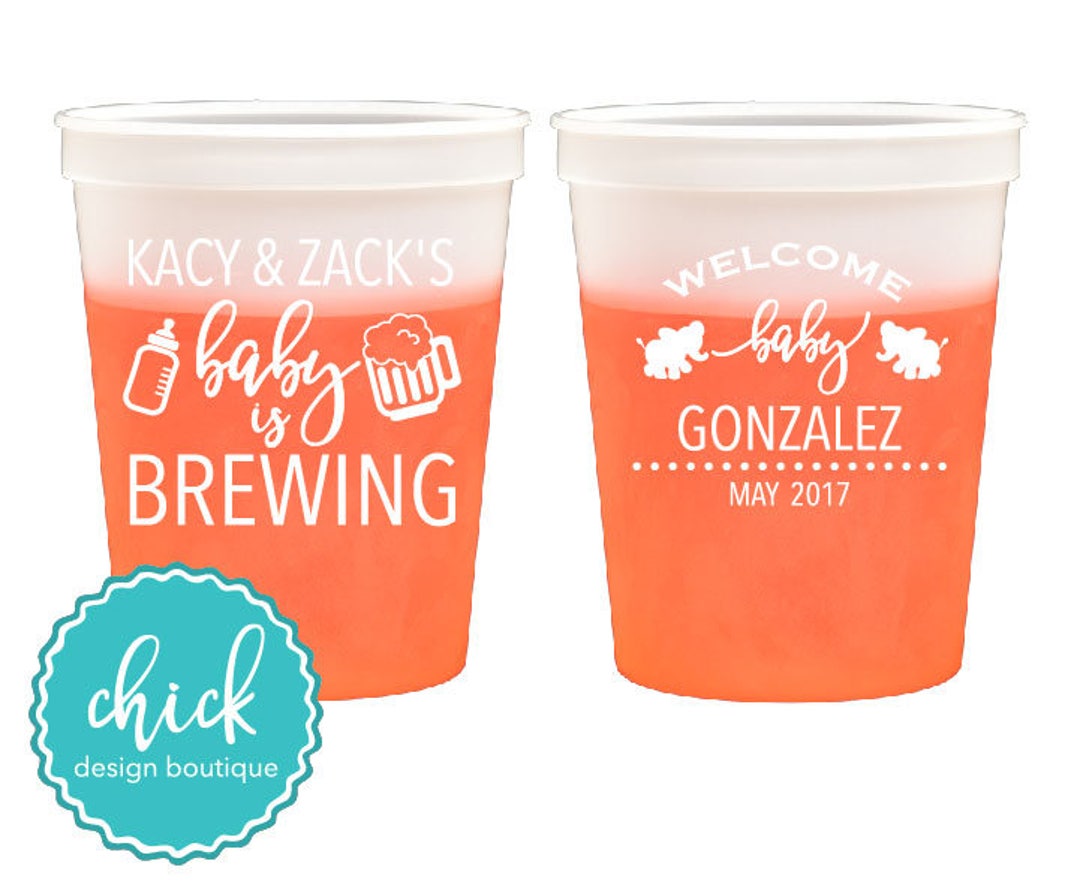 Baby is Brewing Baby Shower 16 Oz Color Change Cup Baby Etsy