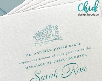 Islamorada, FL Venue Illustration | Wedding Invitation Sketch | Hand Drawn Line Art | DIGITAL DOWNLOAD