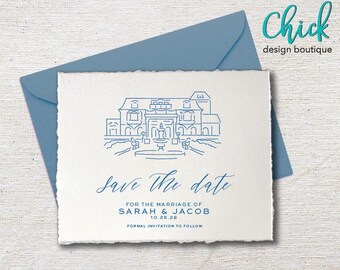 The Ashford Estate, New Jersey Venue Illustration | Wedding Invitation Sketch | DIGITAL DOWNLOAD